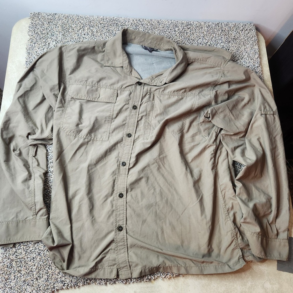 Eastern Mountain Sports Shirt Men's XL Green‎ Vented Mesh Lined Fishing Camping
